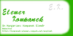 elemer kompanek business card