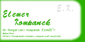 elemer kompanek business card